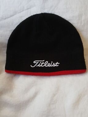 Titleist Beanie Black With Red Trim